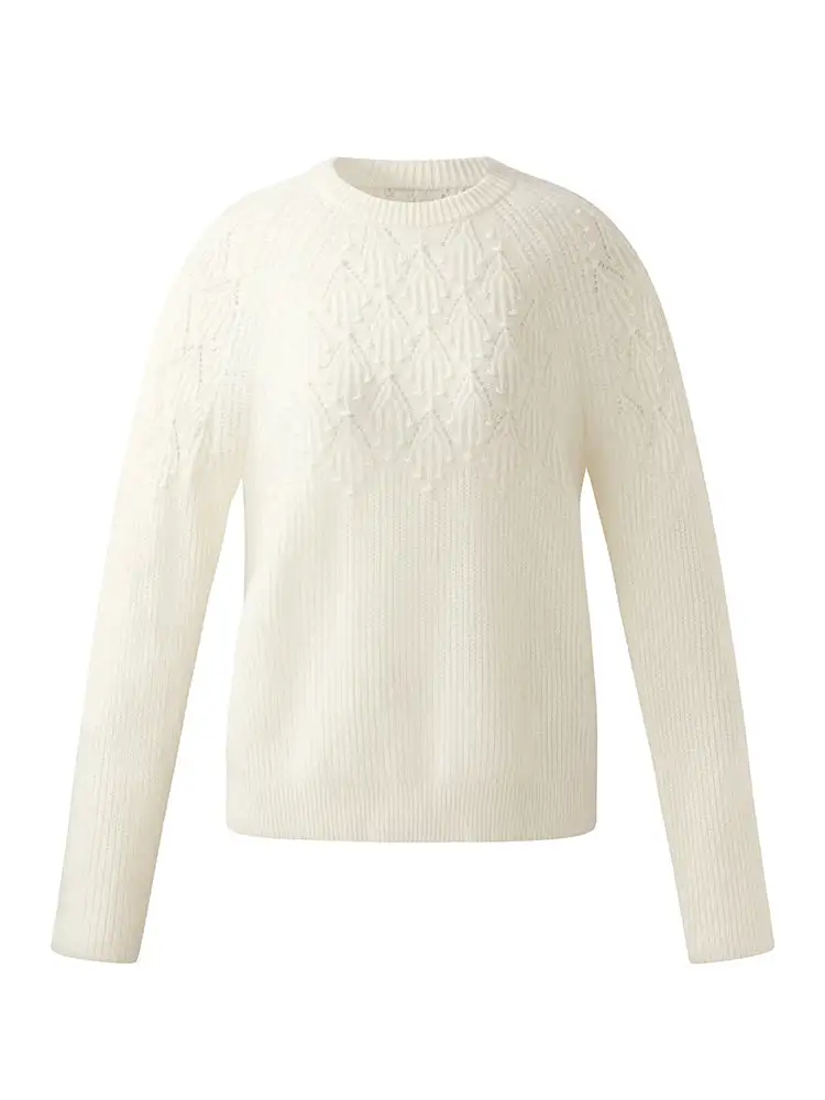 100% Cashmere Openwork Women Sweater