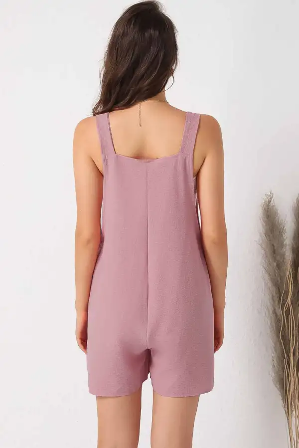 Ripped Surplice V Neck Bubble Sleeve Romper
