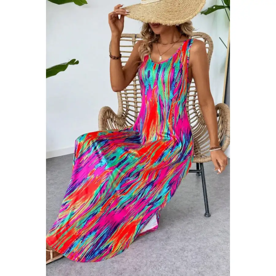 Scoop Neck Sleeveless Dress with Pockets