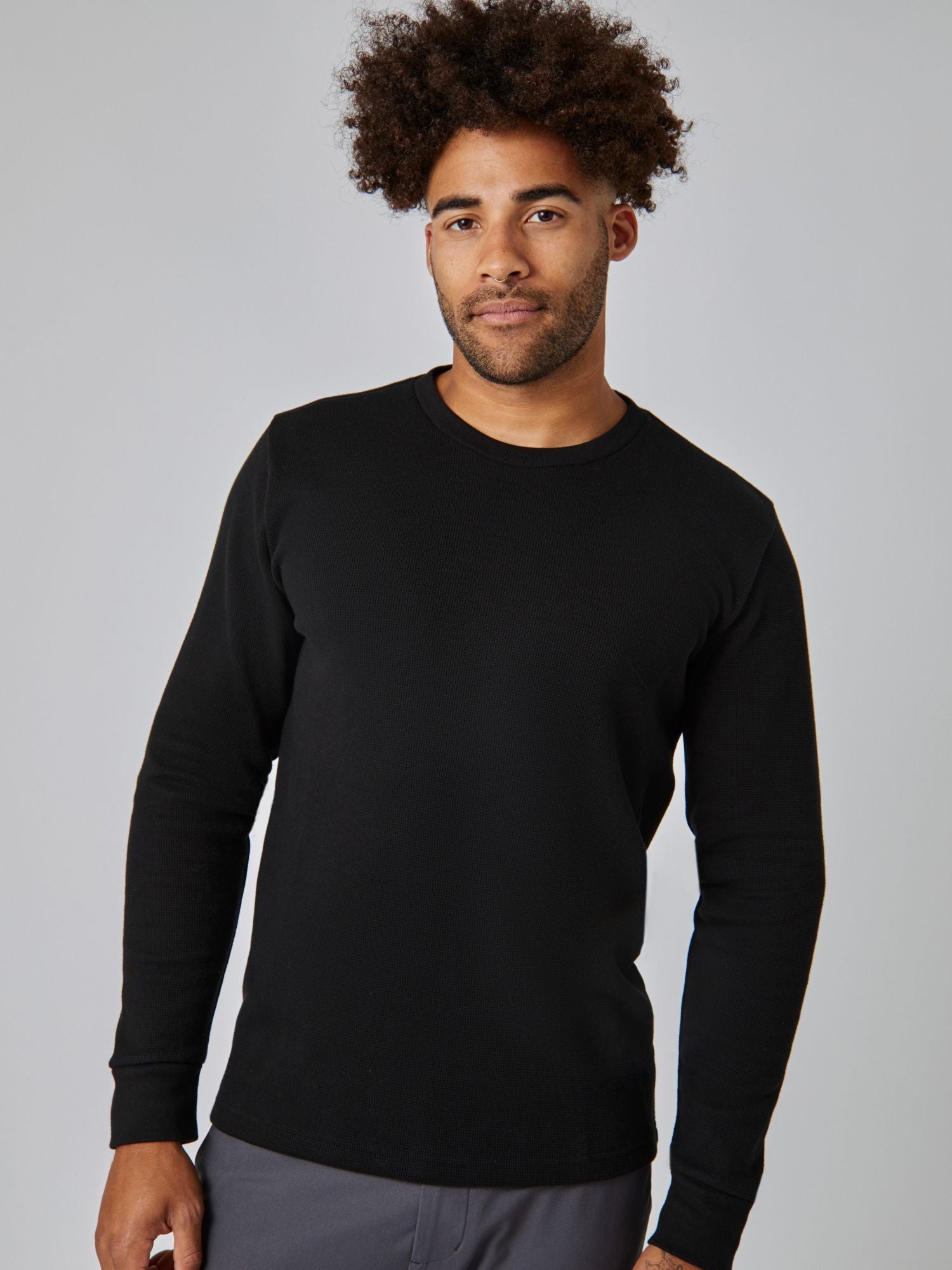 Black Thermal Long Sleeve Crew