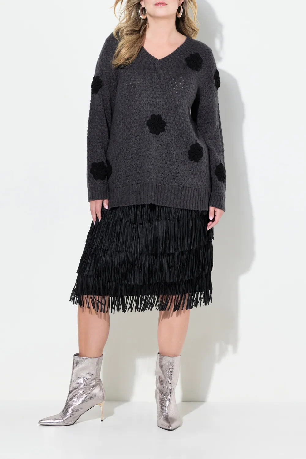 Ribbed V-Neck Sweater