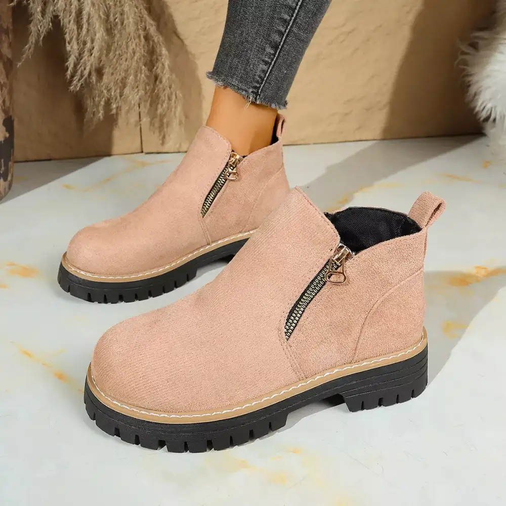 Classic Round Toe Platform Boots