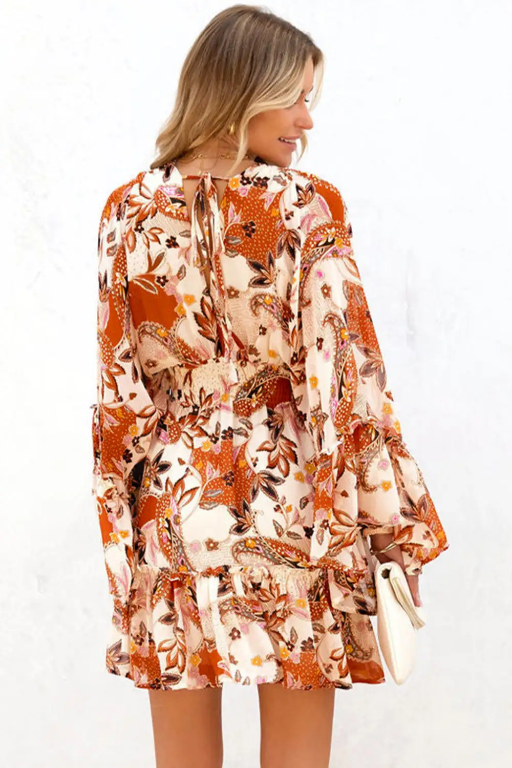 Tailored Mini Floral Ruffle Dress