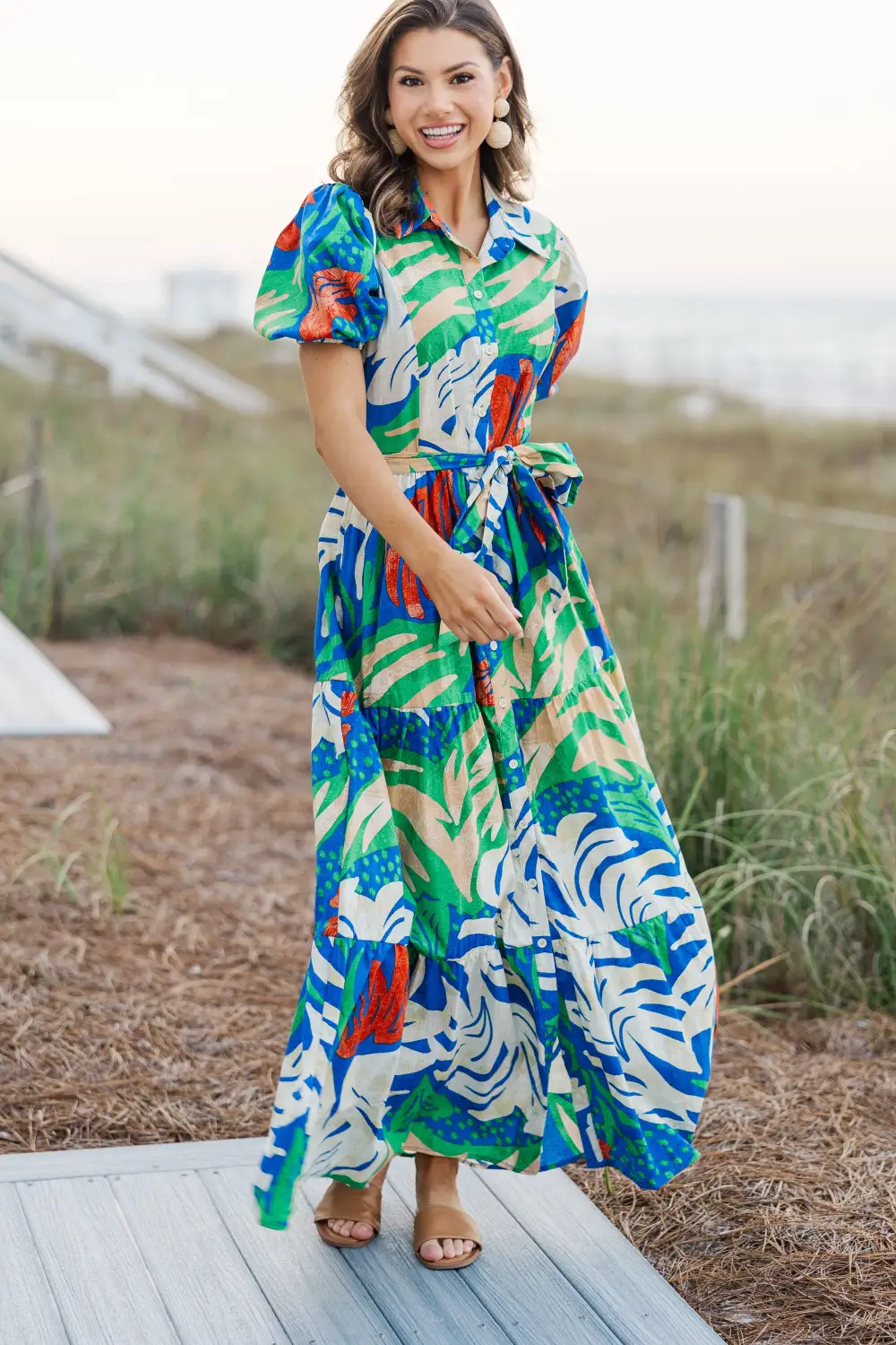 Ready For The Sun Royal Blue Tropical Maxi Dress