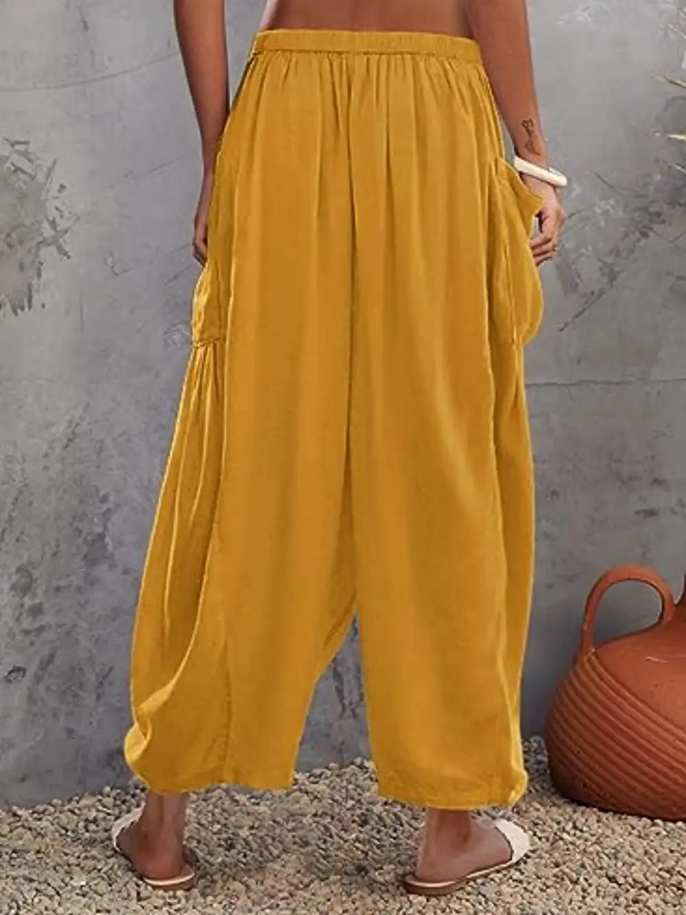 Full Size Wide Leg Pants With Pocket Plus Size