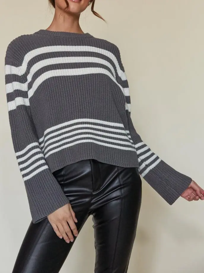Striped Knit Pullover