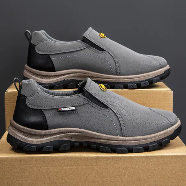 Men's Large Size Hiking Shoes Casual Shoes Non-Slip Walking Shoes Soft Sole Slip-On Dad Sneakers
