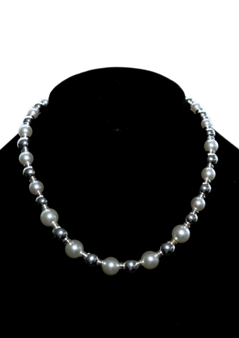 Faux Pearl Bead Collar Necklace
