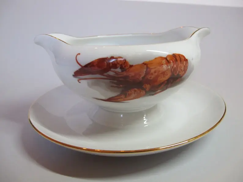 J K W, BAVARIA, sauce bowl with trivet, West Germany, circa 1960