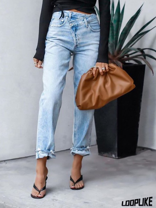 Blue Denim Casual Shift Jeans