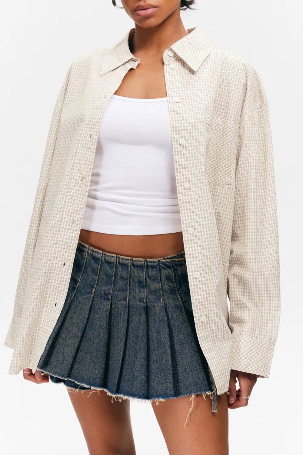 Button Up Drop Shoulder Shirt