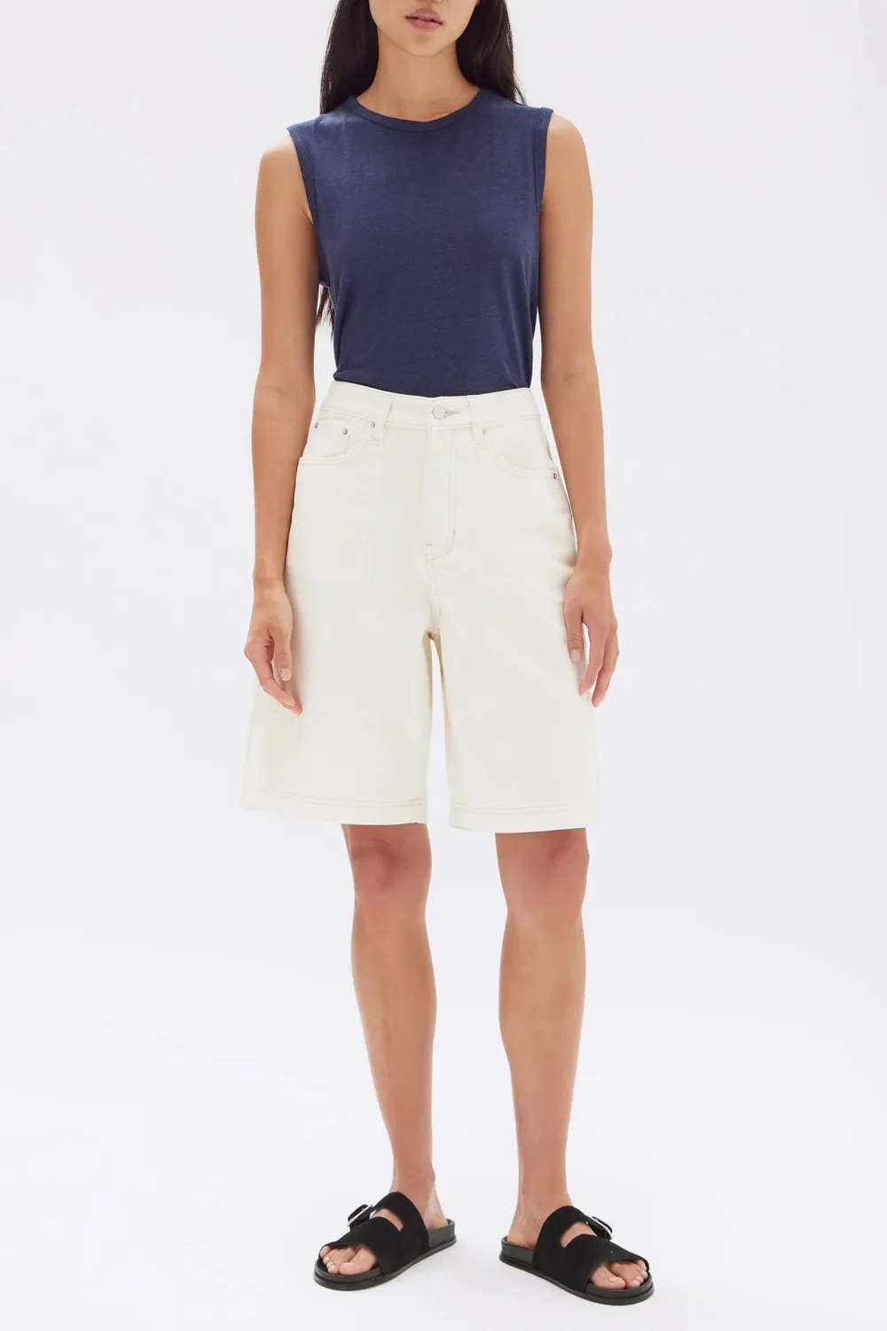 Zipper Style Flip Denim Shorts