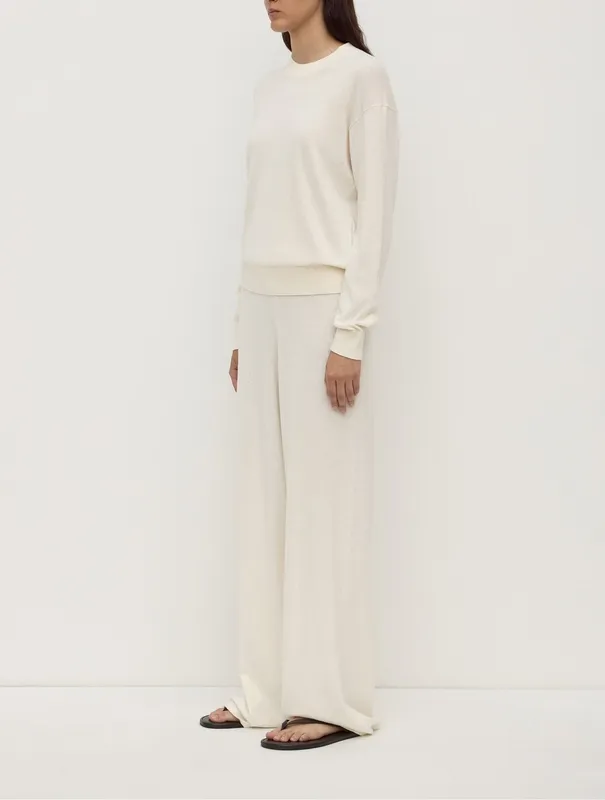 Cream Cotton Cashmere Lounge Sweater