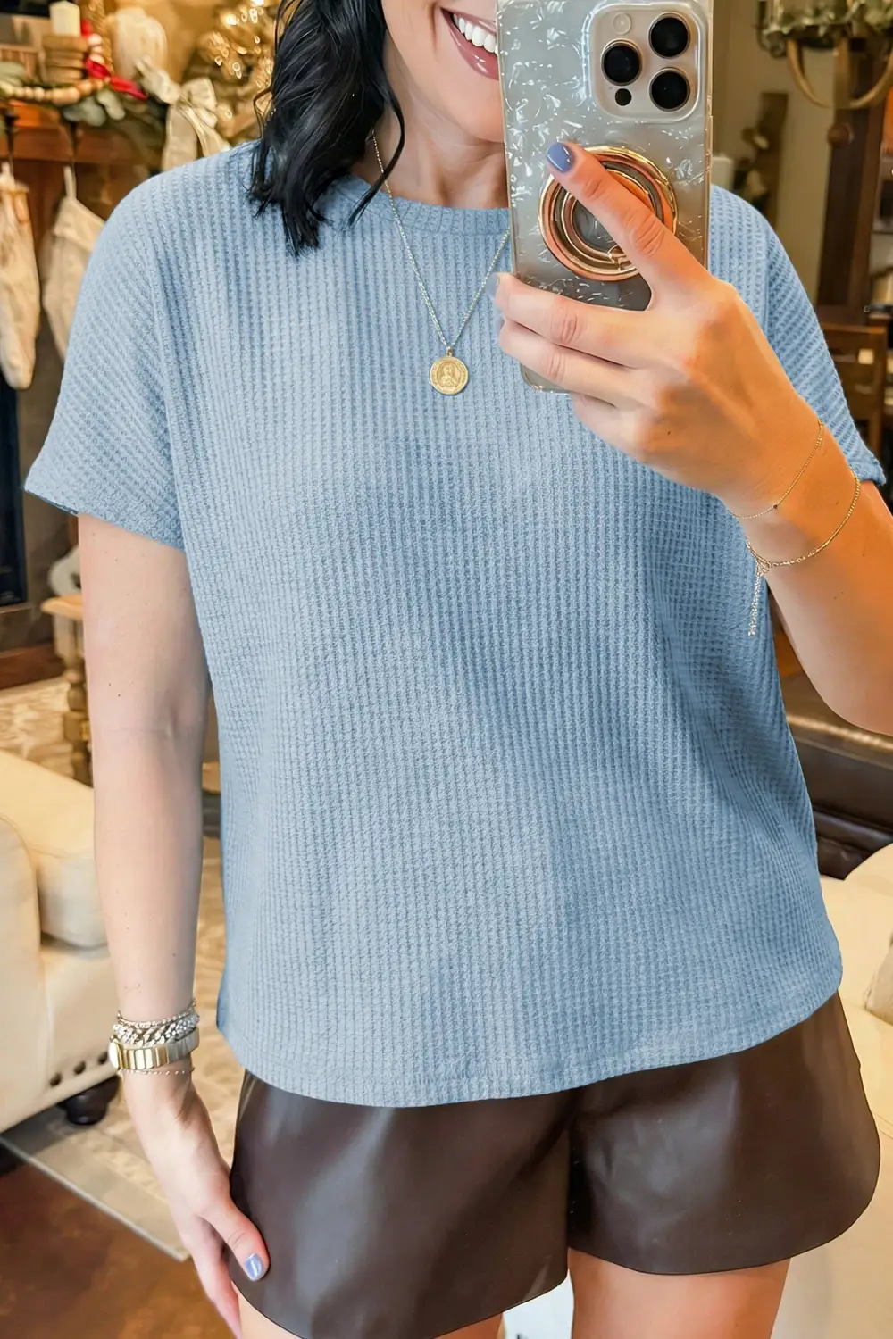 Airy Floral Knit Tee