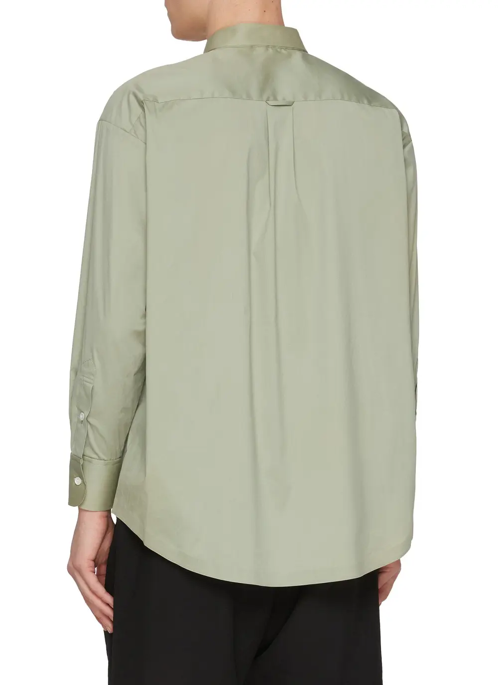 Versatile Relaxed Slim-Fit Button Green Shirt