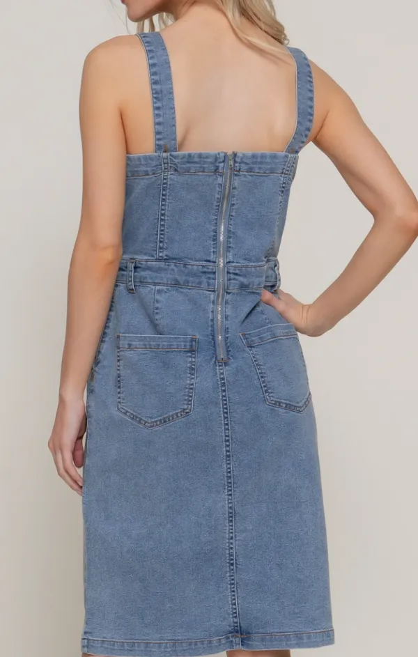 Button Down Sleeveless Dress