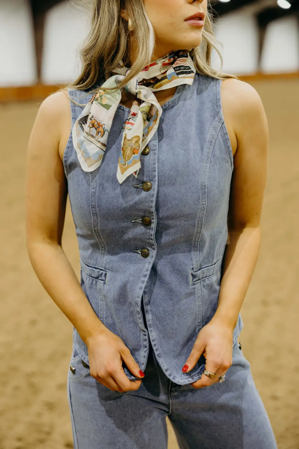 Denim Sleeveless Set