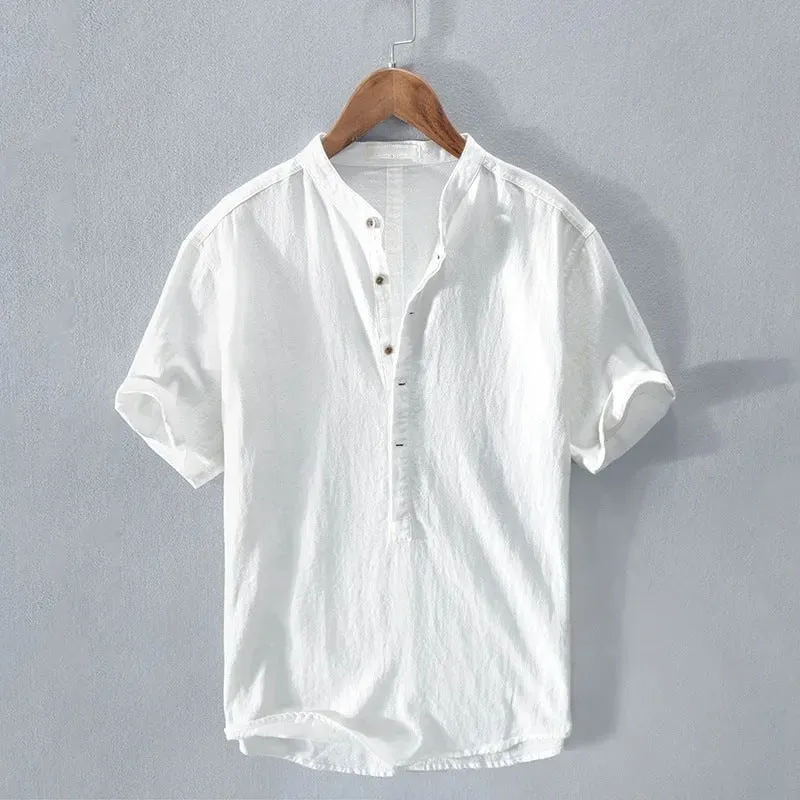 Men's New Linen Casual Short Sleeve Shirt