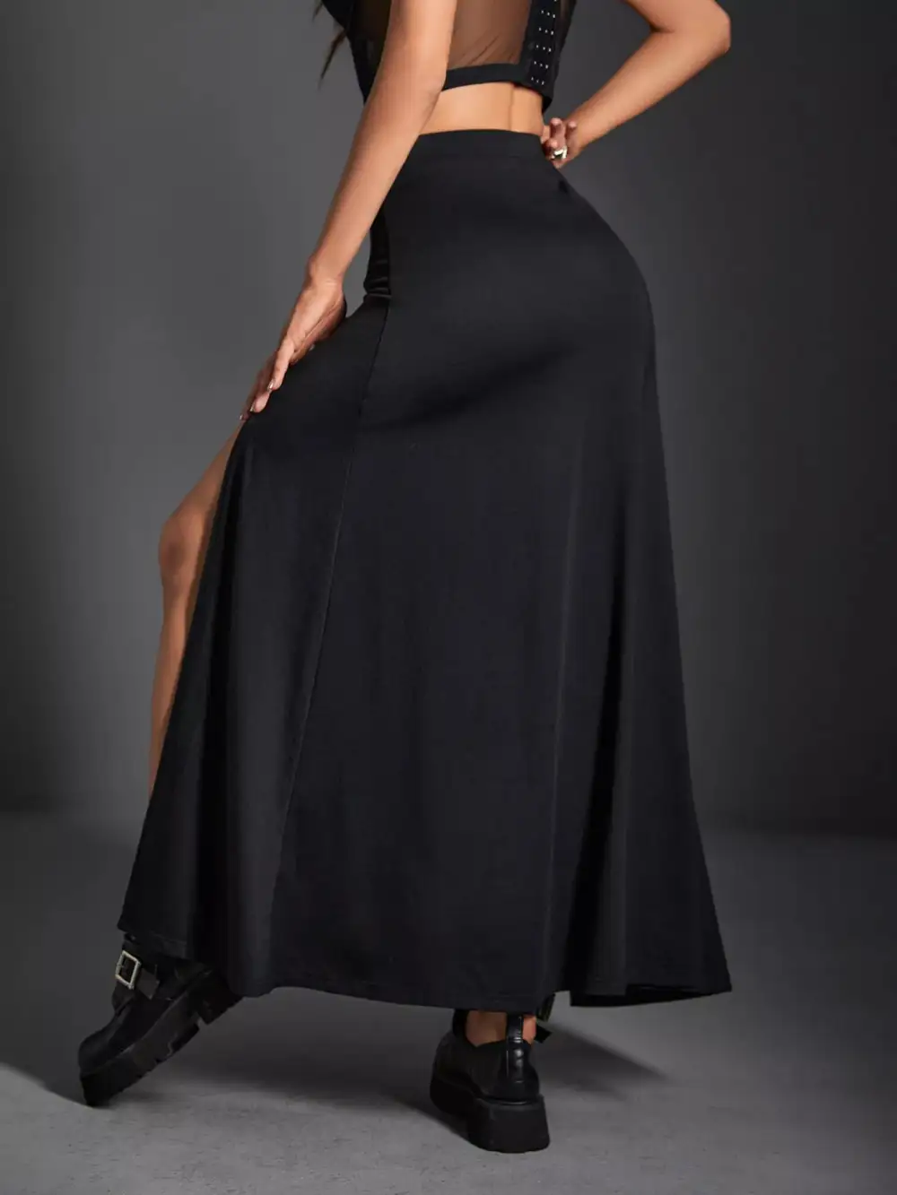 Side Slit High Waist Skirt