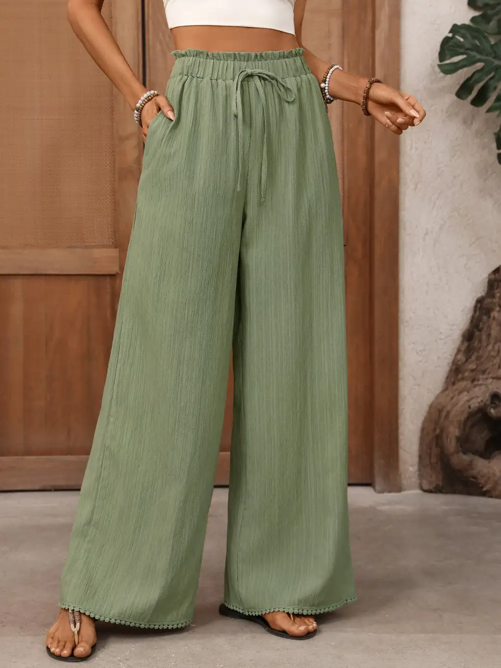 Everyday Wide Leg Drawstring Waist Pants