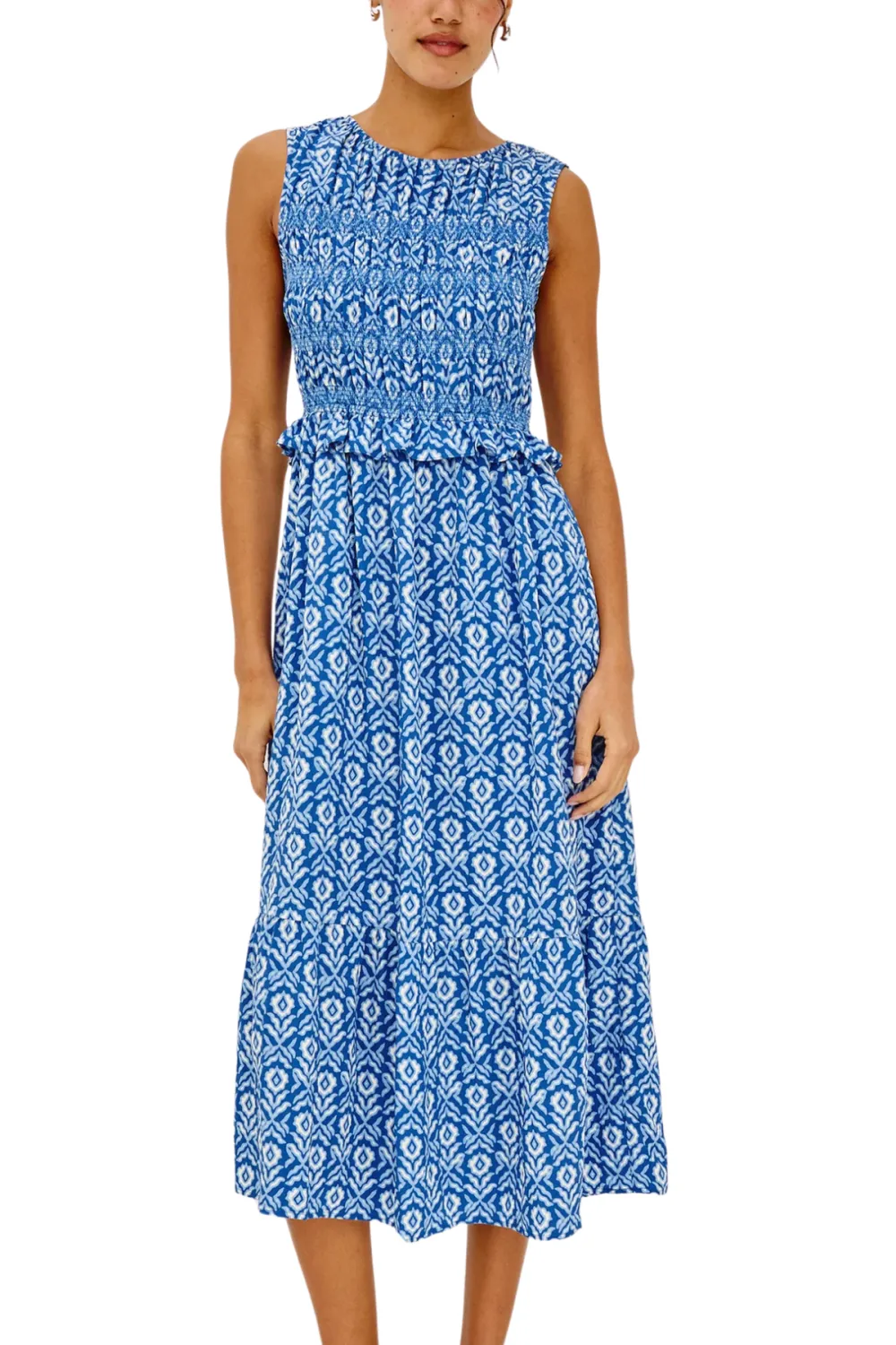 Tiered Smocked Midi Dress