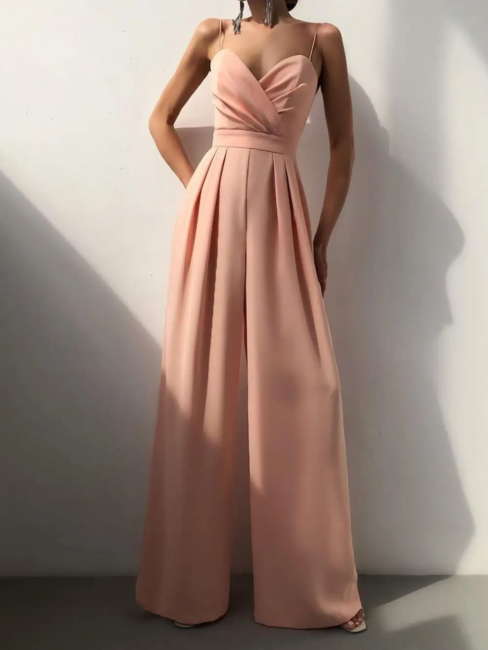 Spaghetti Strap Wide Leg Jumpsuit