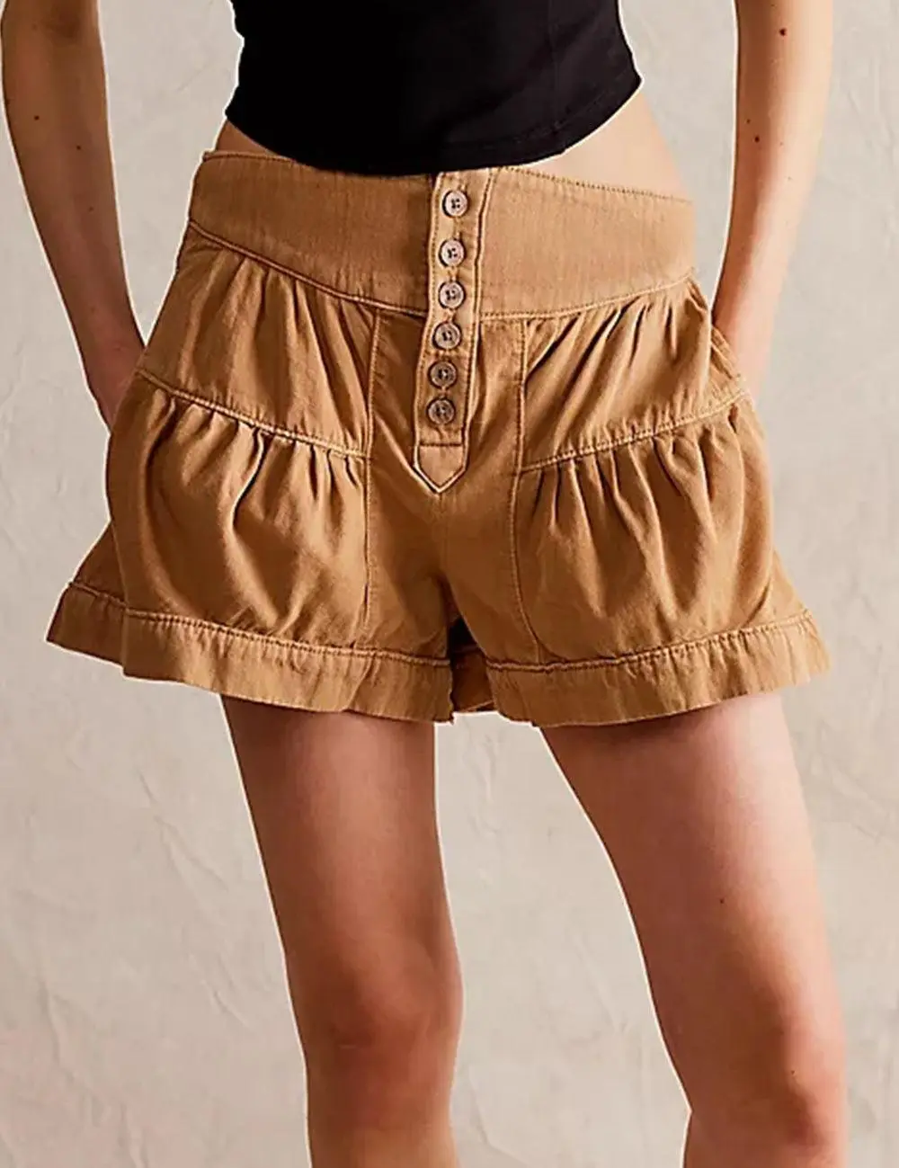 Cotton Denim Shorts
