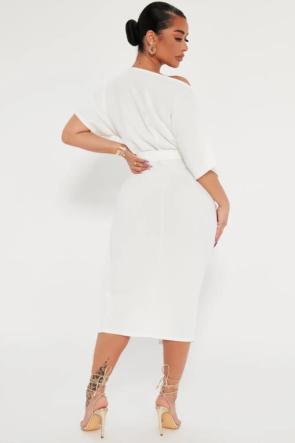 Please Hold Midi Dress - Ivory