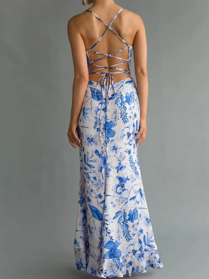 Floral Ruffle Maxi Dress