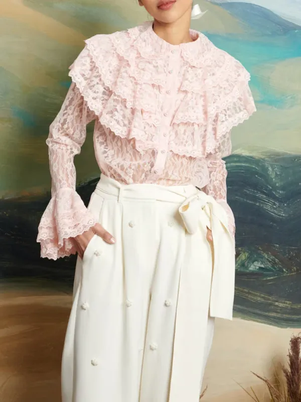 Lace Ruffle Blouse