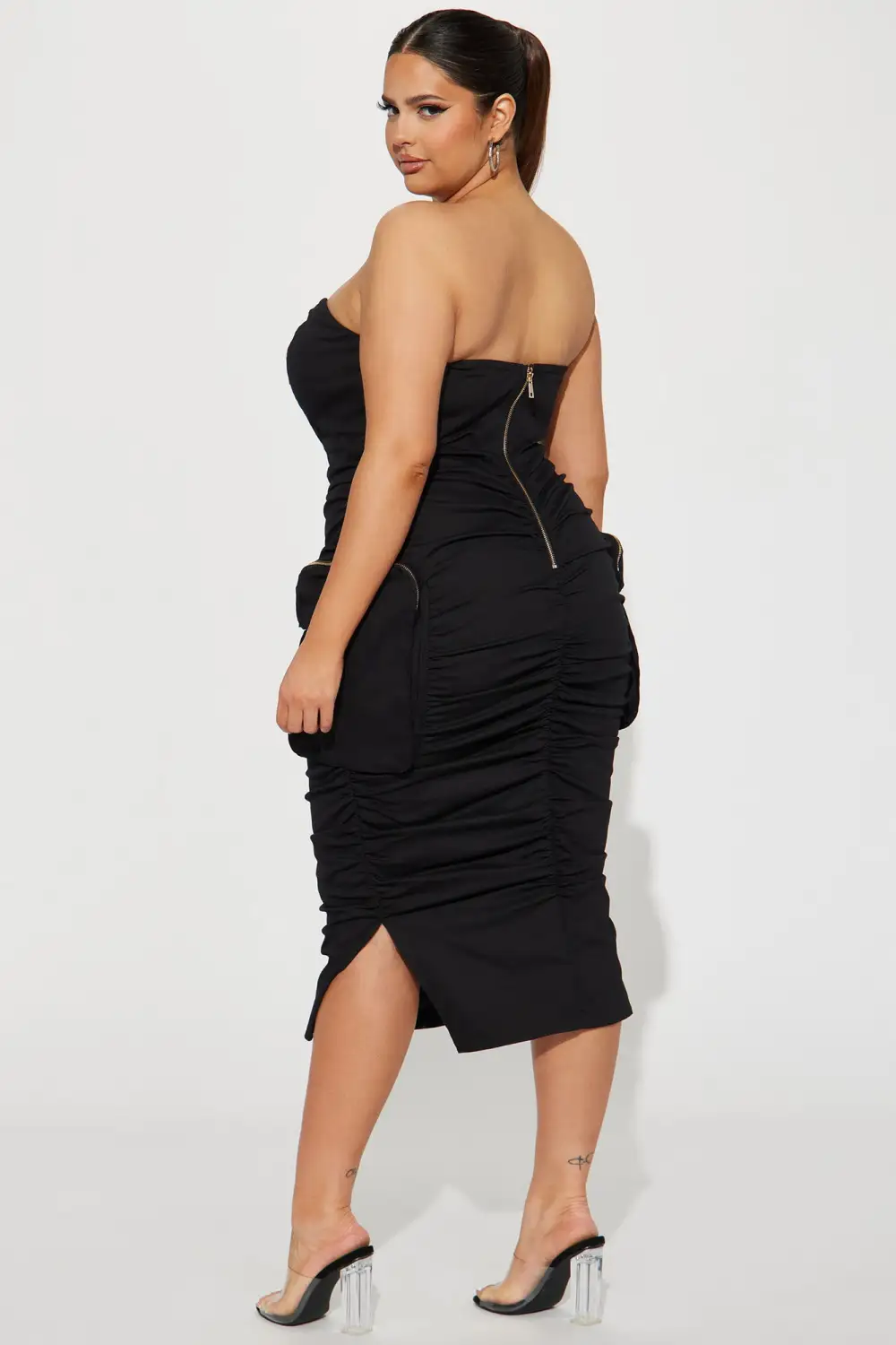 Camila Cargo Midi Dress - Black