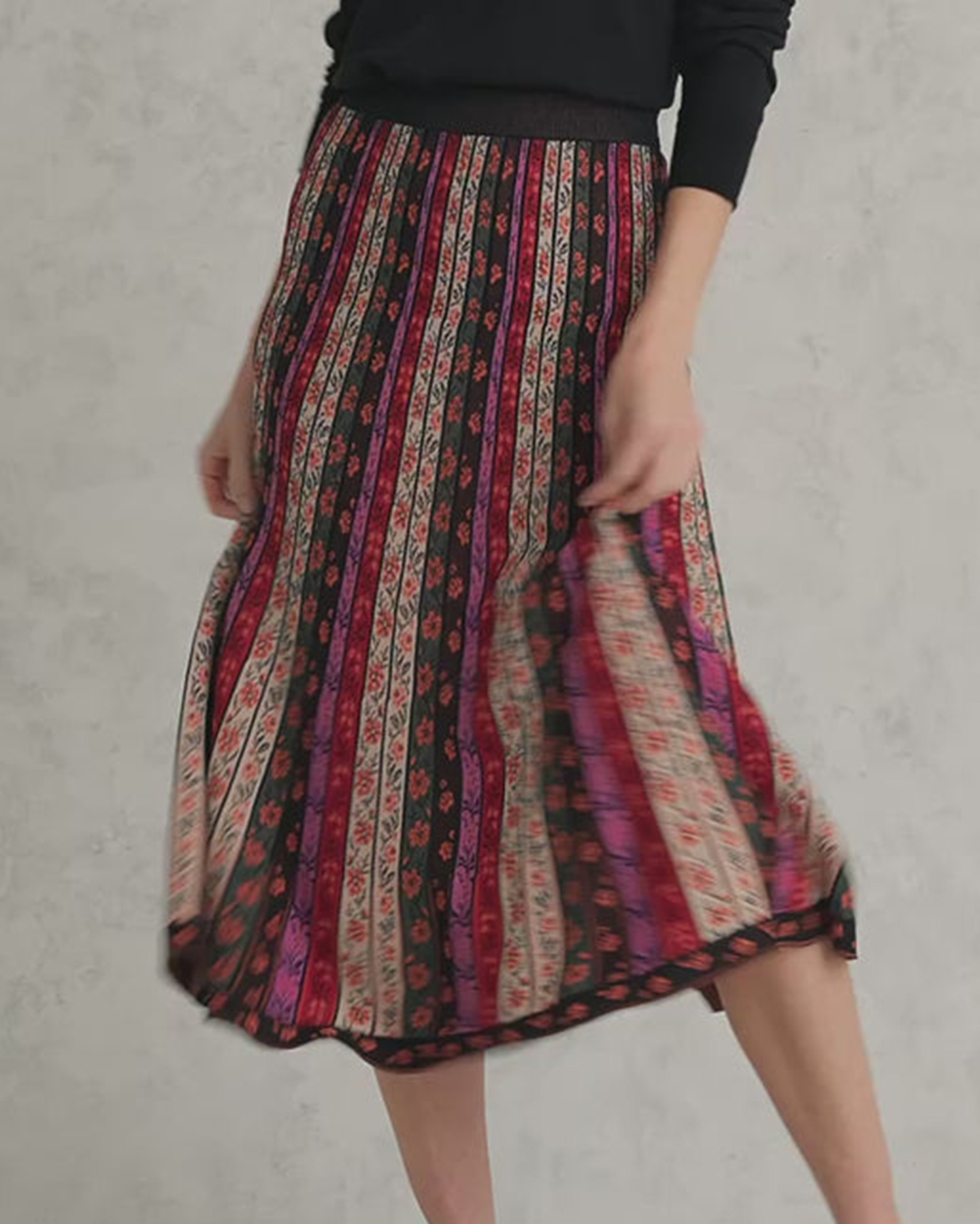 Folk Jacquard Knit Skirt