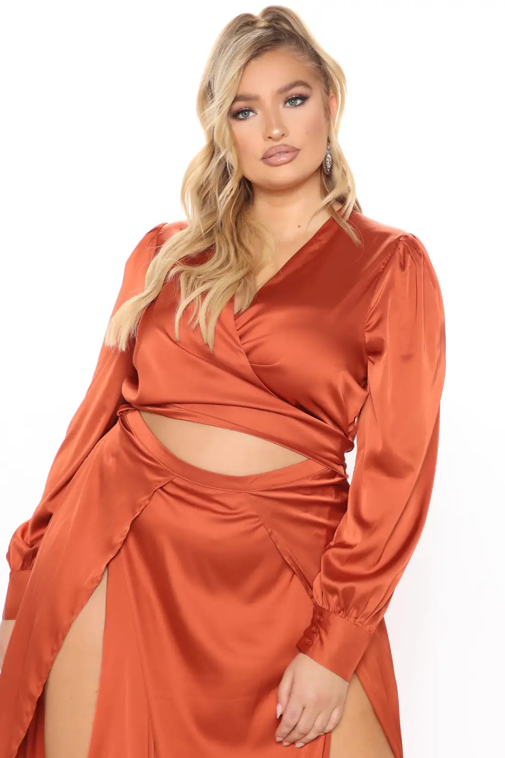 Entice Me Satin Maxi Dress - Bronze