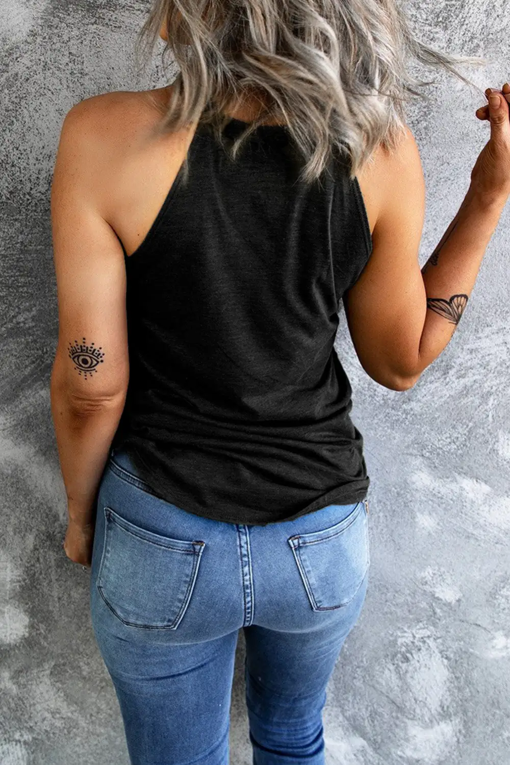 Sequin Flower Slim Fit Crewneck Tank Top