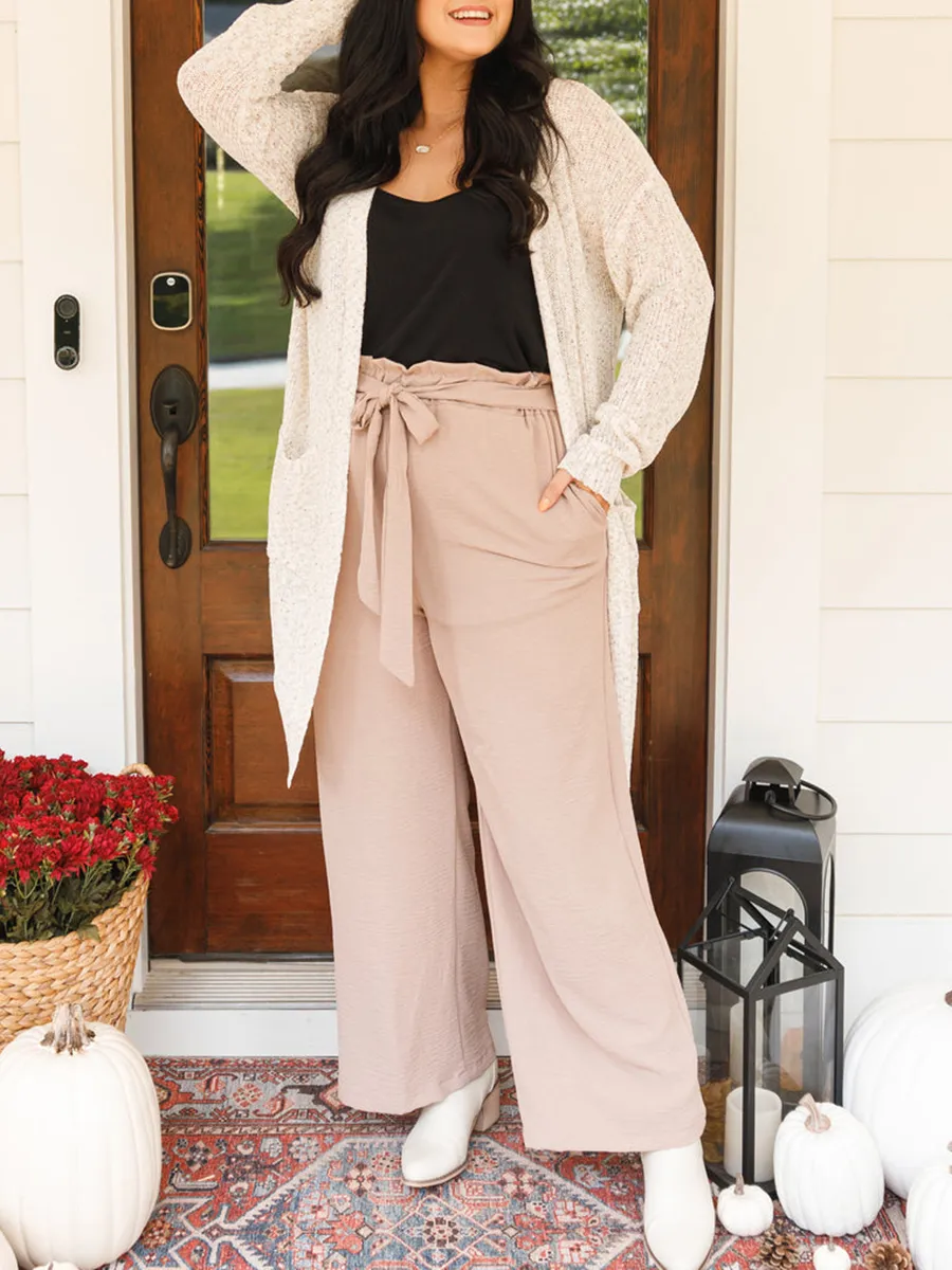 Wood Ear Edge With Belt Straight Pants