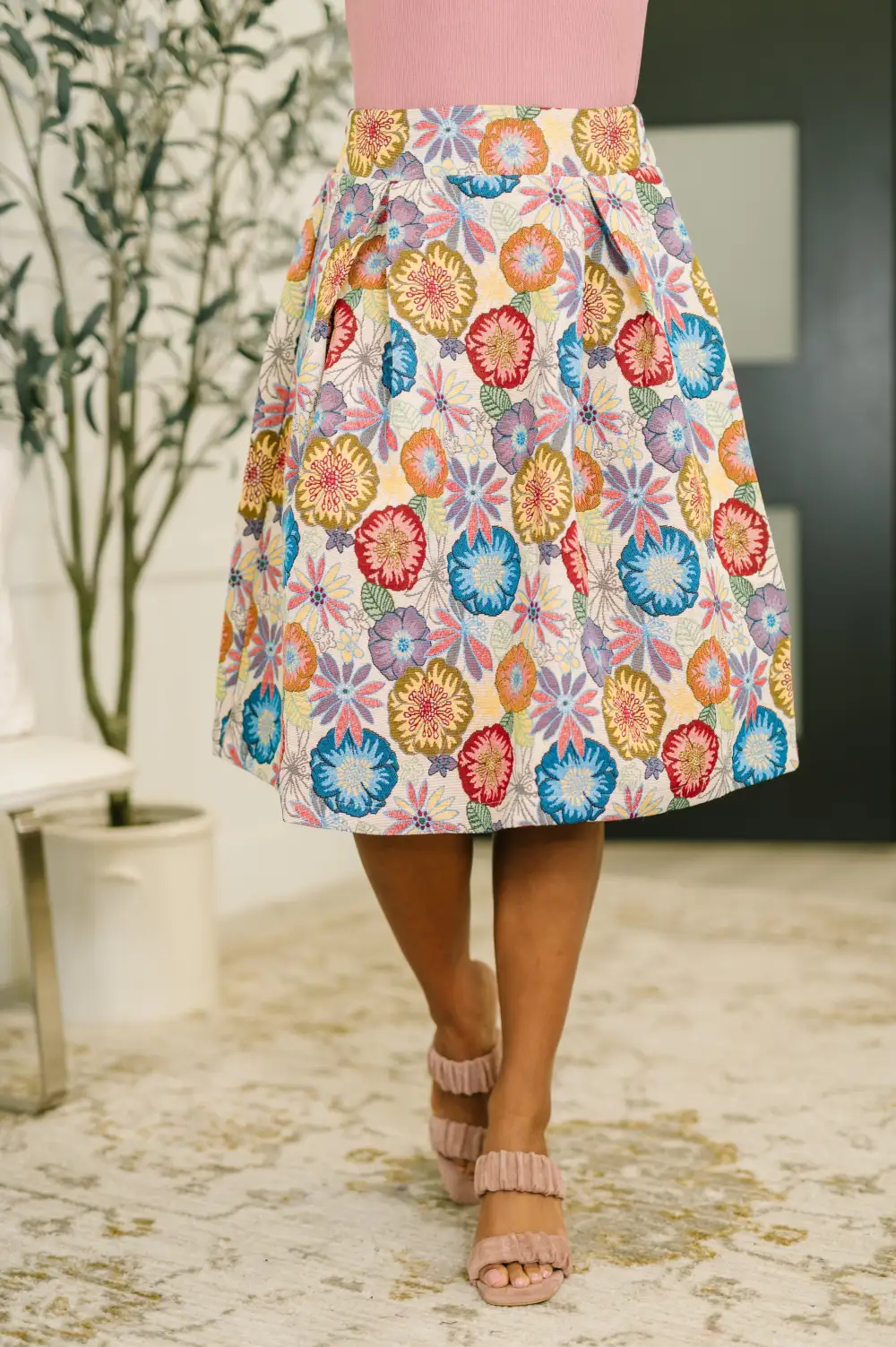 Floral Sound Midi Skirt