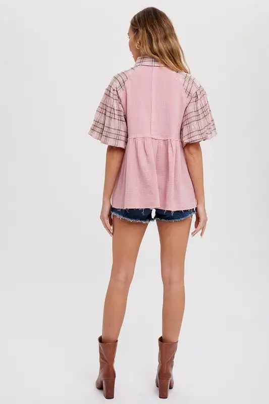 Kelly Anne Babydoll Plaid Tunic | URBAN ECHO SHOP