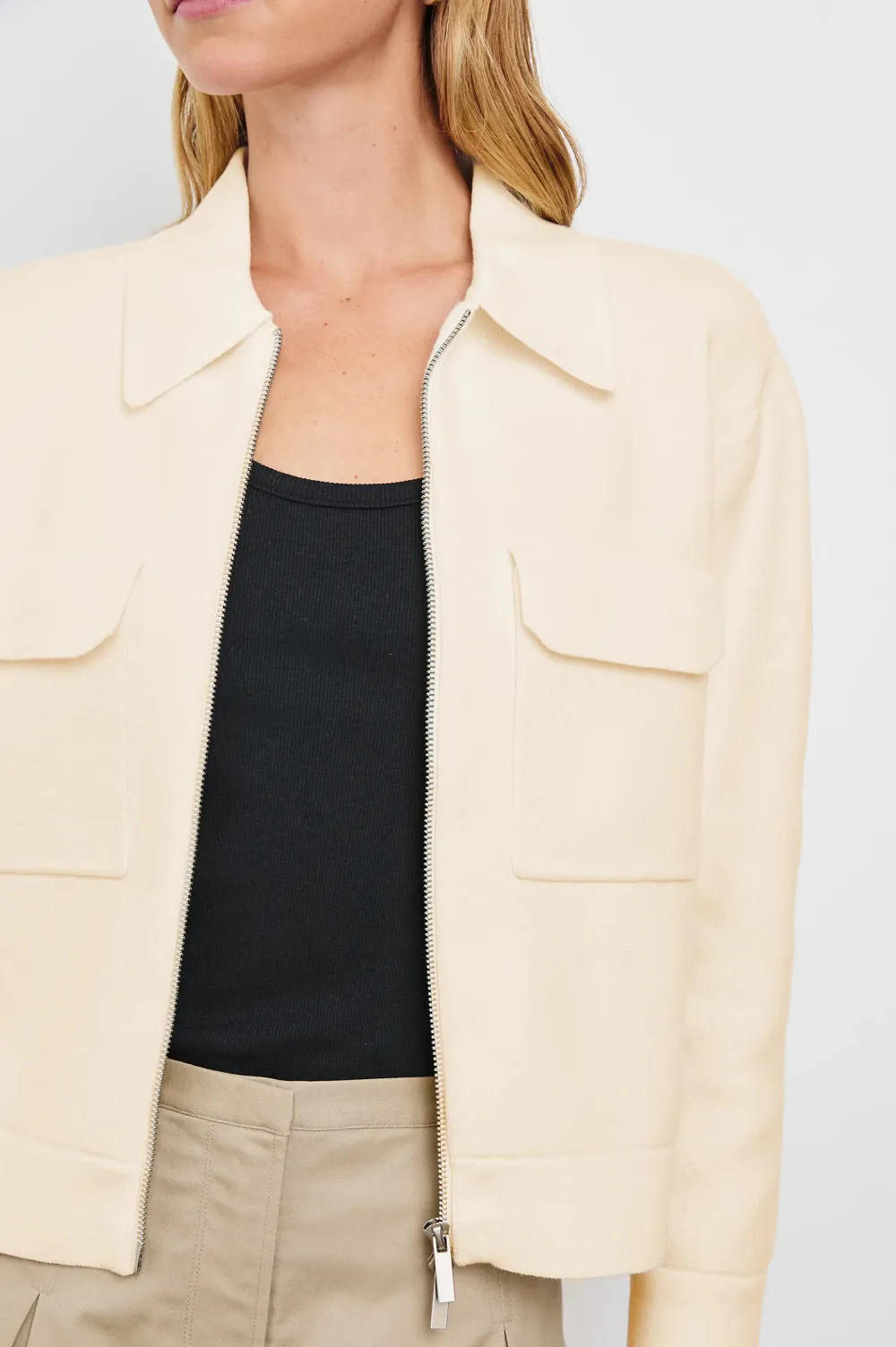 Lightweight Cotton And Linen Blended Double-Pocket Jacket