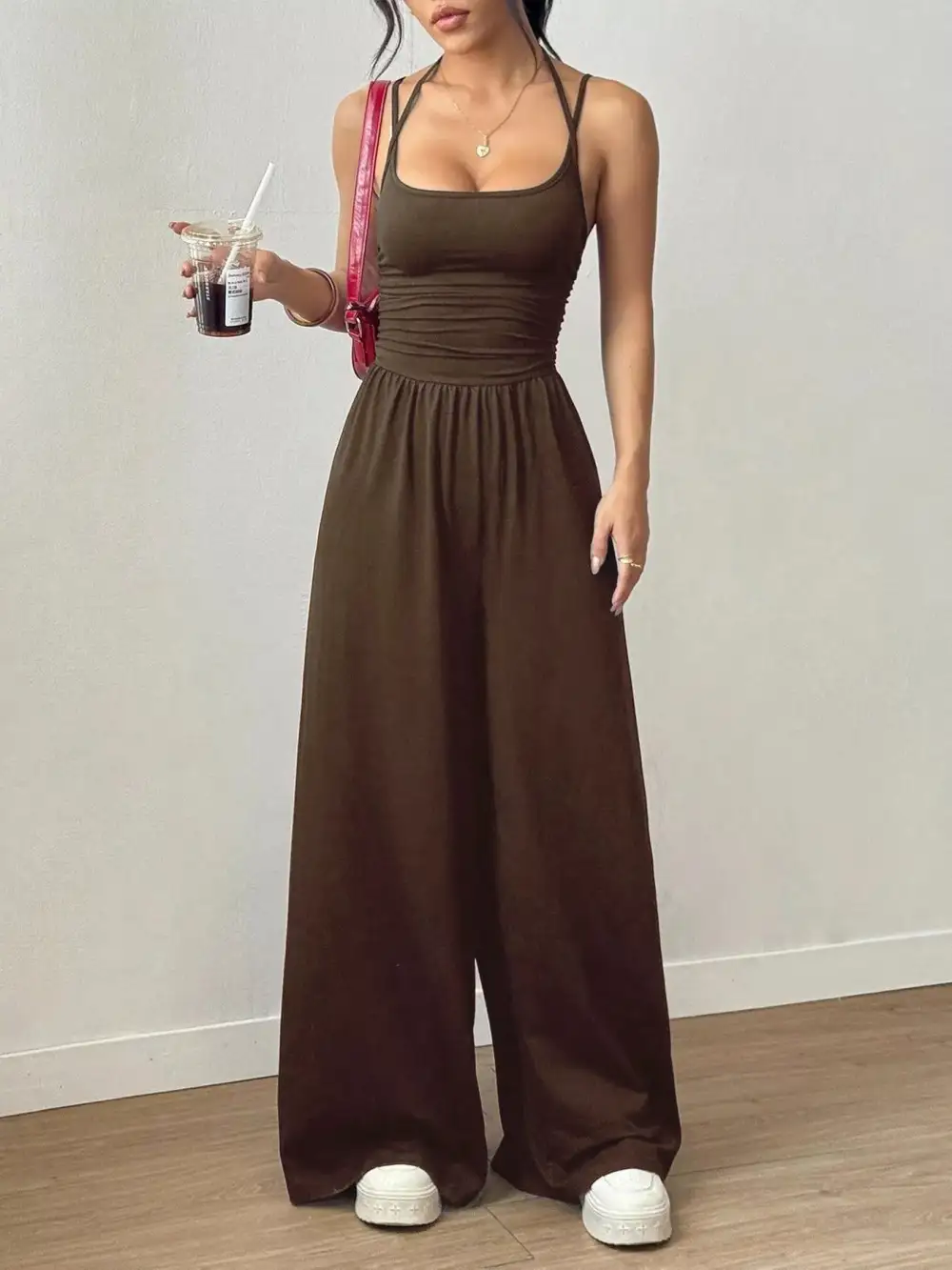 Sleeveless Casual Wide Leg Jumpsuit