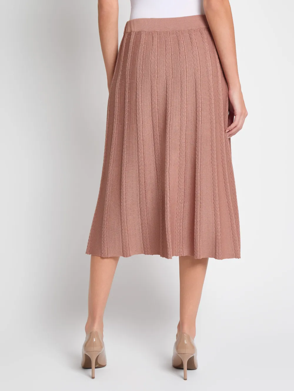 Solid Color Mid Length Skirt