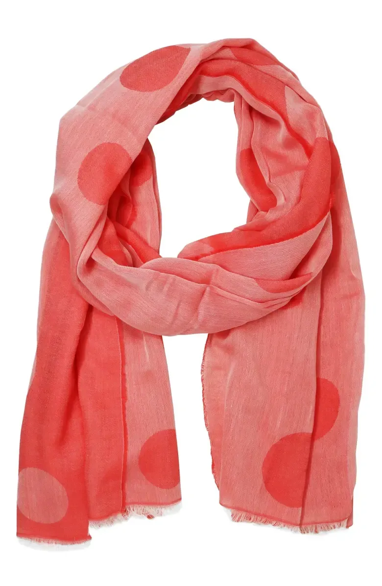 RED DYED FRINGE SCARF