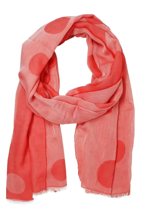 RED DYED FRINGE SCARF