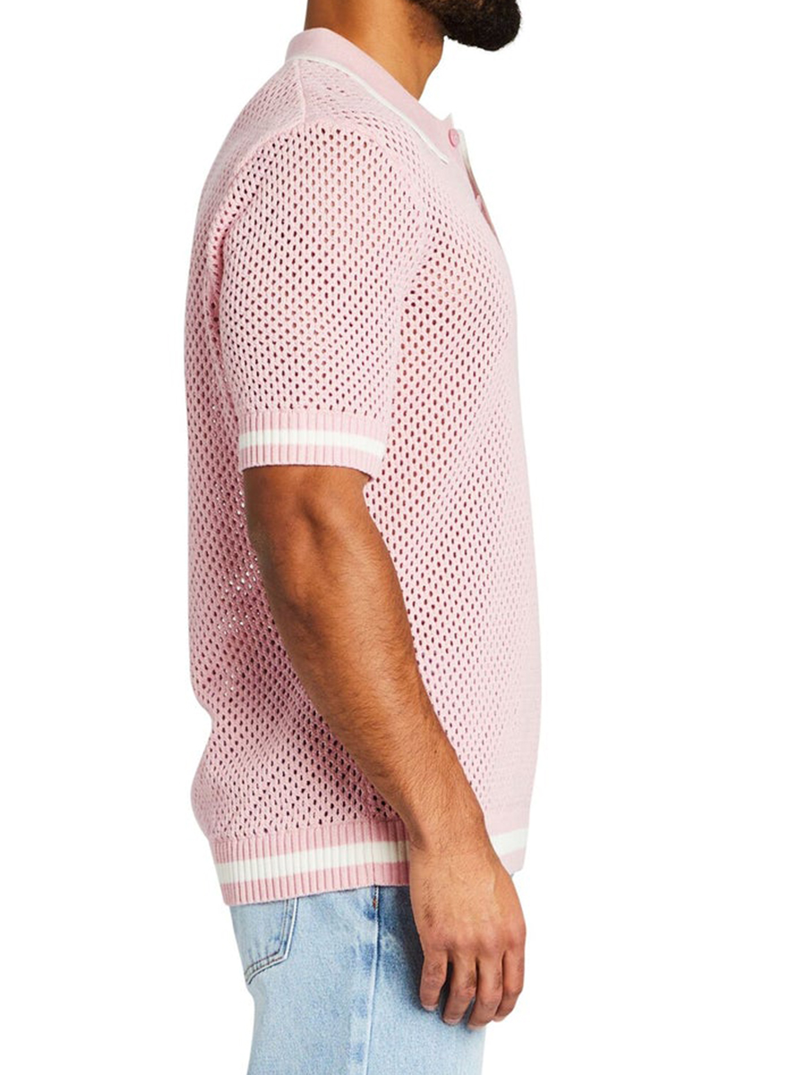 OVERSIZED BOXY CROCHET KNIT POLO