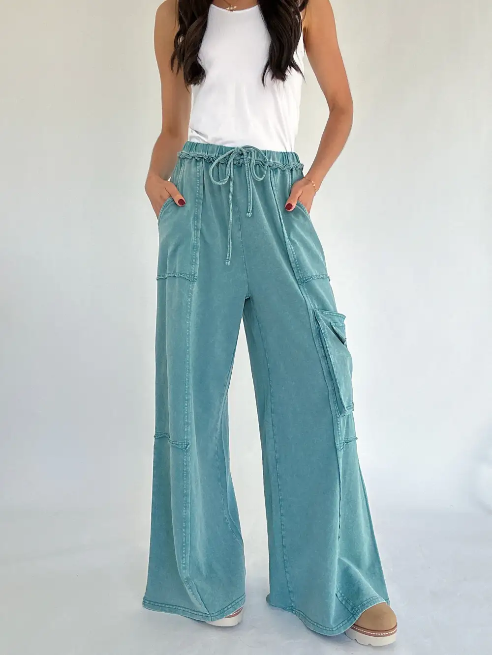 Easy Pull On Wide Leg Pants