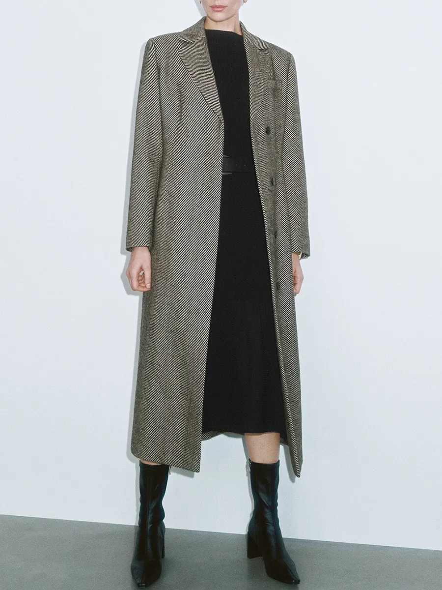 Lady's Grey Loose And Elegant Long-Trench Coat