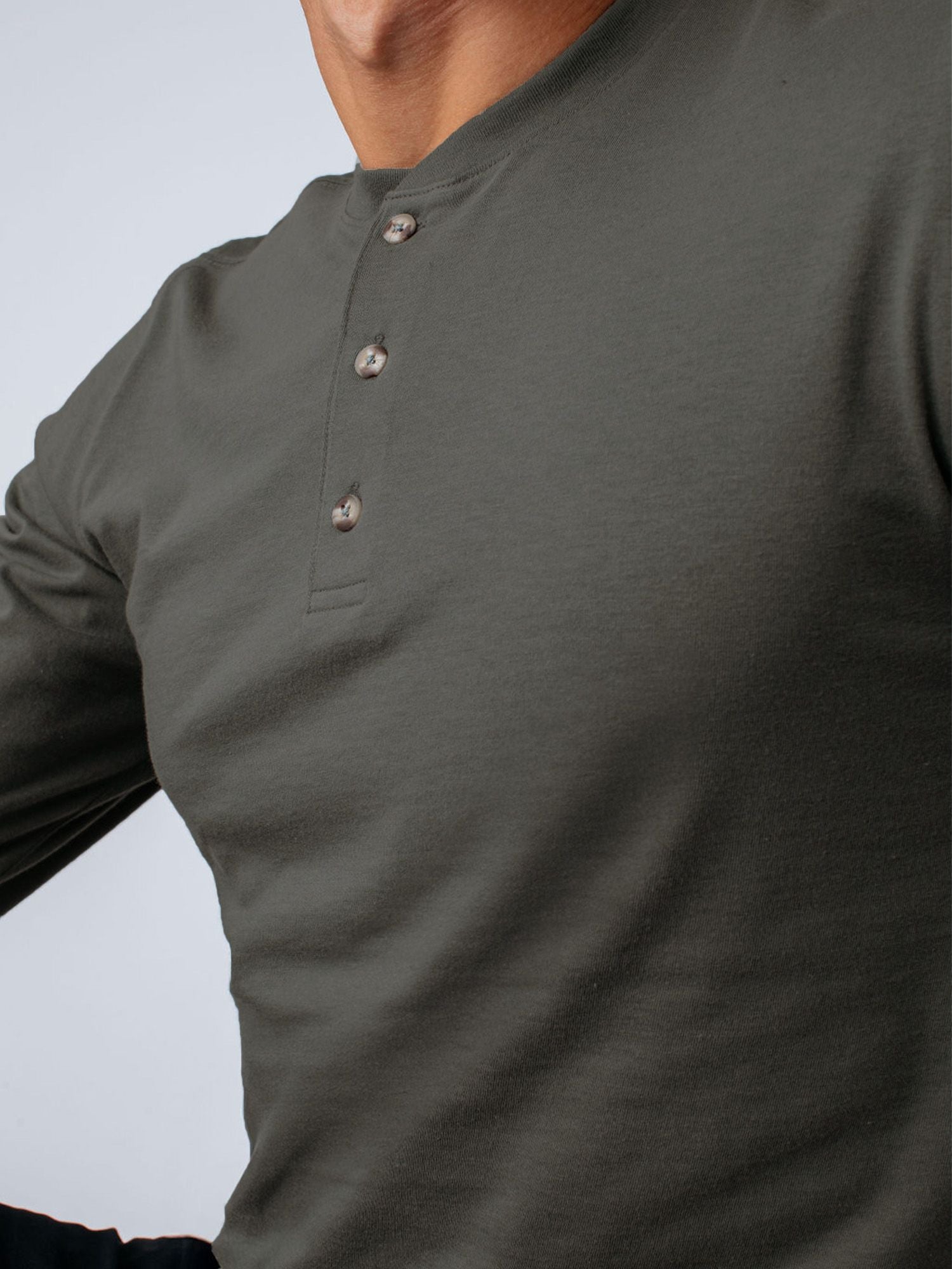 Stone Green Long Sleeve Henley