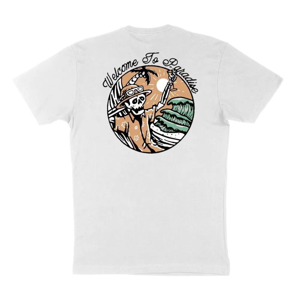 Round Neck Short Sleeve Casual T-Shirt With Slogan And Skull Print