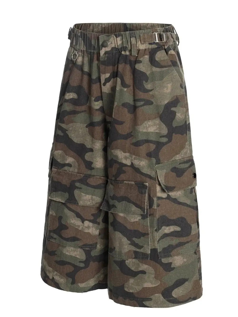 Drawstring Utility Cotton Blend Casual Shorts
