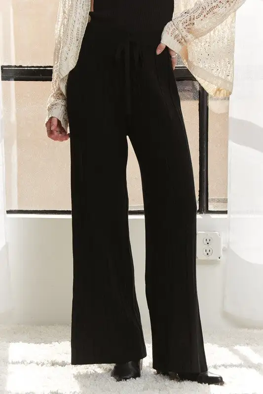 Wide Leg Knit Trousers