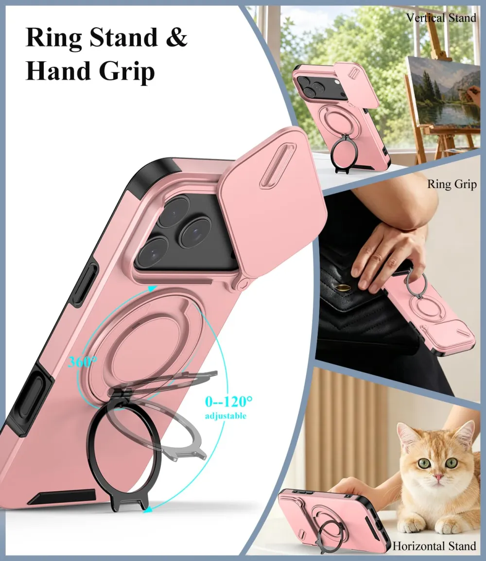 For iPhone 18 Pro Max LINK Phone Case Apple 15 Pro Sliding Window Stand Shockproof Protective Cover